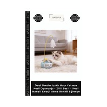 Özel Üretim Işıklı Hacı Yatmaz Kedi Oyuncağı - Zilli Sesli - Kedi Naneli Enerji Atma Renkli Eğlence