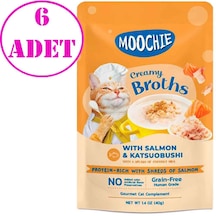 Moochie Tahılsız Parça Salmon Katsuobushi Kedi Çorbası 6 x 40 G