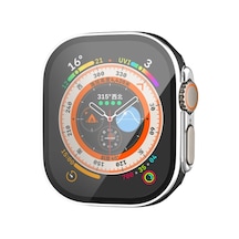 Newface - 116 - Apple Watch Uyumlu Ultra 49mm Legend Camlı Kasa Ekran Koruyucu - Novapazr - - Siyah-gümüş