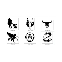 Airbrush Tattoo Dragon Kurt Geçici Dövme Şablonu Seti Sadece Desen