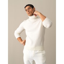Xint Ekru Regular Fit Balıkçı Yaka Kazak 801643