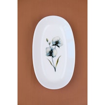 Tabak Evi Porselen Azelya Oval Kayık Tabak 19x11x2,50cm Tekli Krem