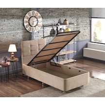 Nironyatak Niron Polo Baza Ve Başlık Seti -100 x 200 CM Cm Tek Kişilik Sütlü Kahv