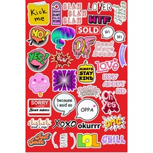 Eğlenceli İfadeler Seri 3 Sticker Seti Laptop Ajanda Notebook Tablet Defter Etiket Bullet Journal Diğer