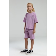 U.S. Polo Assn. Kız Çocuk Mor Bermuda Takım 5274-48021 Mor