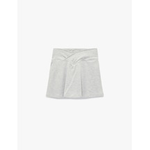 Koton Rahat Kalıp Kemer Detaylı Mini Spor Şort Etek Gri Melanj 6sak40033nk Gri Melanj