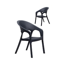 2 Adet Garden Antrasit Sandalye / Balkon-bahçe-teras Antrasit