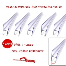 Cam Balkon Pvc Plastik Conta Fitil -250Cm Lik -5 Adet -H 8Mm (428910265)