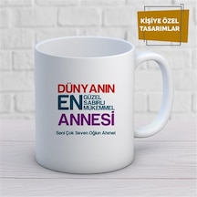 Kişiye Özel İsim Yazılabilir Dünyanın En Güzel Sabırlı Mükemmel Annesi Kupa Bardak Çok Renkli