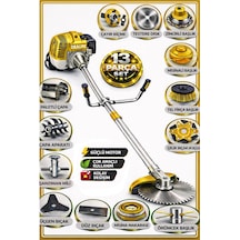 Dragro German Drg-13 + Yan Tipi Benzinli Ot Çalı Çim Biçme Tırpanı + Full Set Hediyeli + Çift Çapa S