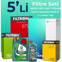 Filtron Fiat Doblo 1.6 Dizel Filtre Bakım Seti Castrol Motor Yağlı (2010-2015) 5 Li