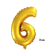 75 Cm 6 Rakam Folyo Balon Altın Sarı