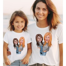 Bk Gift 2li Kişiye Özel Anne-kız Karikatürlü Kombin Tişört Seti-6, Anneye Hediye, Anneler Günü Hediyeleri Kobitmeyencom30570 Bk Gift