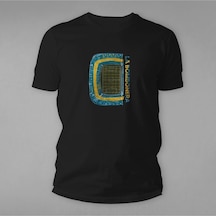 Erkek Siyah Oversize La Bom Baskılı T-shirt Siyah