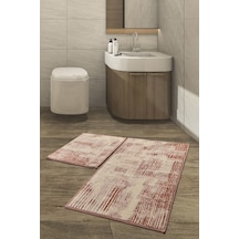 Lınen Floslu Cotton Tarçın 2 Li Set Banyo Halısı, Paspas Seti