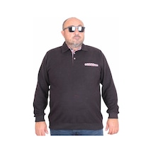 Moc Grande Mocgrande Erkek Büyük Beden Polo Yaka Sweat Flota Cep 24407 Sıyah Siyah