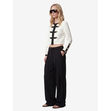 Koton Slim Fit Uzun Kollu Bisiklet Yaka Kontrast Detaylı Düğmeli Hırka Beyaz 6sak30013uk
