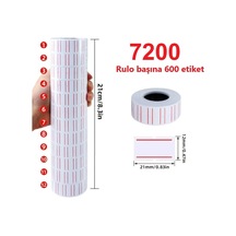 Mx5500 Meto 12x21cm Beyaz Kırmızı Çizgili Fiyat Etiketi 12.adet.etiket