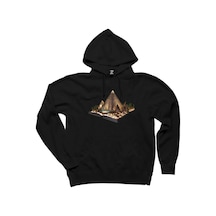 Egypt View Book Siyah Kapşonlu Sweatshirt Hoodie