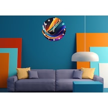 Ti-play Çizgisel 30x30cm Akrilik Dekoratif Modern Duvar Saati ÇOk Renkli