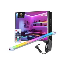 20 Renk Rf Kumandalı Rgb Çubuk Şerit Led Renk Değiştiren Led Işık Sb-6542 Şeffaf, 1 Metre Diğer