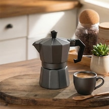 Porsima Mnb05742-2 Ocaküstü Moka Pot 3 Fincanlık Alüminyum Kahve Espresso Cezvesi Antrasit 150ml