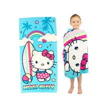 Sanrio Hello Kitty Süper Yumuşak Hafif%100 Geri Dönüştürülmüş Plaj Havlusu Geri Dönüştürülmüş Plastik Şişelerden Üretilmiştir, 147 Cm X 71 Cm %100 Resmi Lisanslı Sanrio Ürünü Çok Renkli