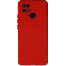 Gld-spt- Newface Xiaomi Redmi 10c Kılıf Nano İçi Kadife Silikon - Kırmızı
