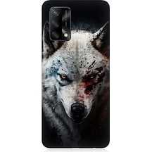 Oppo A74 Uyumlu Savaşçı Boz Kurt Desenli Silikon Kılıf