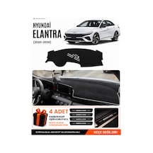 Hyundai Elantra 2020-2026 Uyumlu Torpido Örtüsü, Torpido Kılıfı - Siyah-gri - Hu018