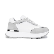 Tamer Tanca Kadın Vegan Beyaz Sneakers & Spor Ayakkabı 936 81185 Bn Ayk Y25 Byz Kroko/lame Beyaz