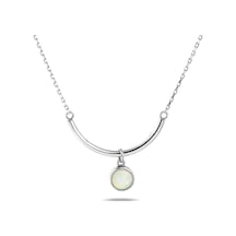 Kuyumcudukkani Zincirli"opal Taşlı"kolye-37092-w-w Beyaz