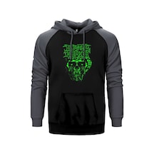 Brutal Truth Graphic Gri Renk Reglan Kol Kapşonlu Sweatshirt Gri