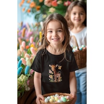 Magors Stil-x Zürafa Baskılı Bisiklet Yaka Çocuk Tshırt Siyah
