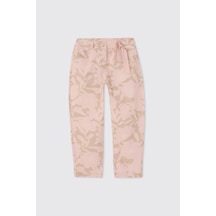 Panço Kız Çocuk Desenli Pembe Pantolon 2611GK04003