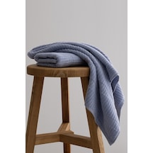 Ivory Mavi Bordürlü Mikro Fiber %100 Pamuk 2li El Yüz Havlusu Set Mavi