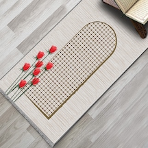 Evaşk Namazlık Dokuma Halı Kaymaz Muslumana Seccade 66x113 BEJ EVAŞK605A80