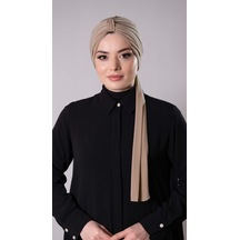 Hürrem Bone Bej Pratik Hazır Geçmeli Tesettür Bone Sandy Kumaş Atkılı 2204 12 Bej