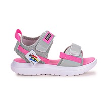 Kiko Kids Cırtlı Yürüyüş Kız/erkek Çocuk Sandalet 200 Gri - Pembe 001