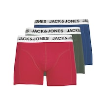 Jack & Jones Logo Detaylı 3'Lü Boxer Paketi- Rikki 12228454 Sycamore Çok Renkli