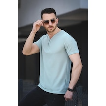 Ivy Otoban Kumaş Fermuarlı V Yaka Erkek Tshirt 001