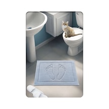 Buççin Online Mağaza Pamuk Dokuma Su Emici Banyo Paspası Ayak 60x40 Cm Gri Orta 6 - 12 Mm Pamuk Polyester Gri Çok Renkli