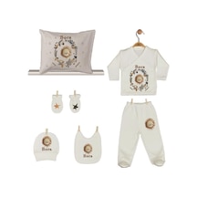 Pia Baby Gl 1909-08 İsme Özel Yastık Zıbın Set Krem