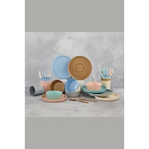 Makri Home 30 Parça Piknik Seti 6 Kişilik Tabak, Kase, Bardak, Kaşık, Çatal, Plastik Çok Renkli