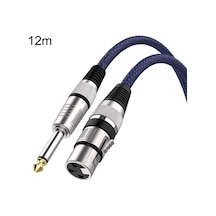 12m Blue And Black Net Trs 6.35mm Male To Caron Female Microphone Xlr Balance Cable