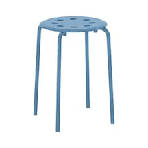 Ikea Marıus Tabure, Mavi, 45 Cm Açık Bej