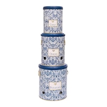Azulejos Patates Soğan Sarımsak Saklama Kabı 3'lü Set - Metal Patates & Soğanlık - 3'lü Set - Dayanıklı Ve Şık Tasarım - Azulejos Koleksiyonu