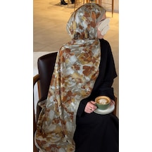 Qalortex Scarf Pamuklu Garden Desen Şal-küf Yeşil