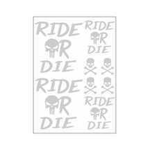 Gogo A4 Sticker Tek Paket Çoklu Sticker Ride Or Die Beyaz