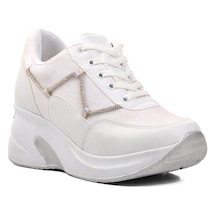 Ayakmod 333067 Beyaz Kadın Dolgu Topuk Sneaker 001